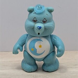 Vintage 1980s Care Bears Bedtime Bear Figurine Blue Moon Star Belly Toy